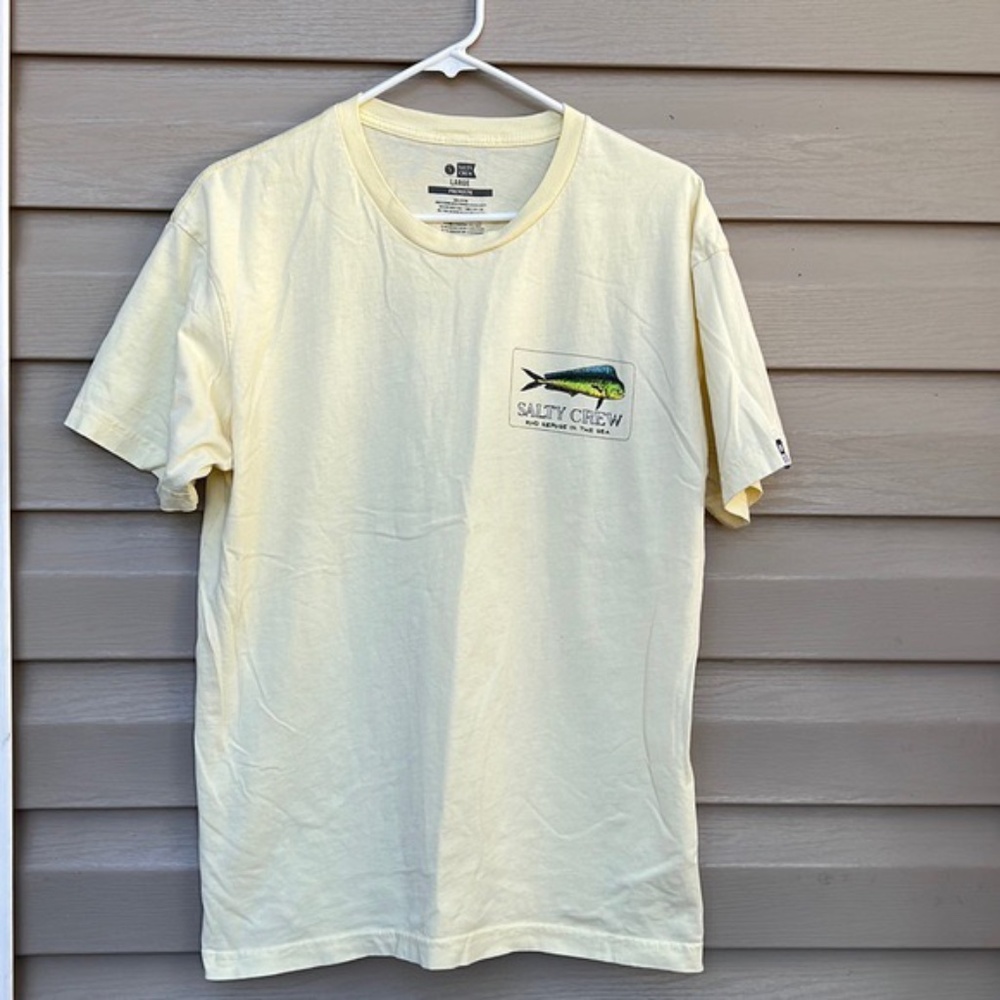 SALTY CREW LIGHT YELLOW MENS T-SHIRT-EUC